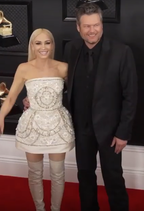Gwen Stefani and husband Blake Shelton at the 2020 Grammys.