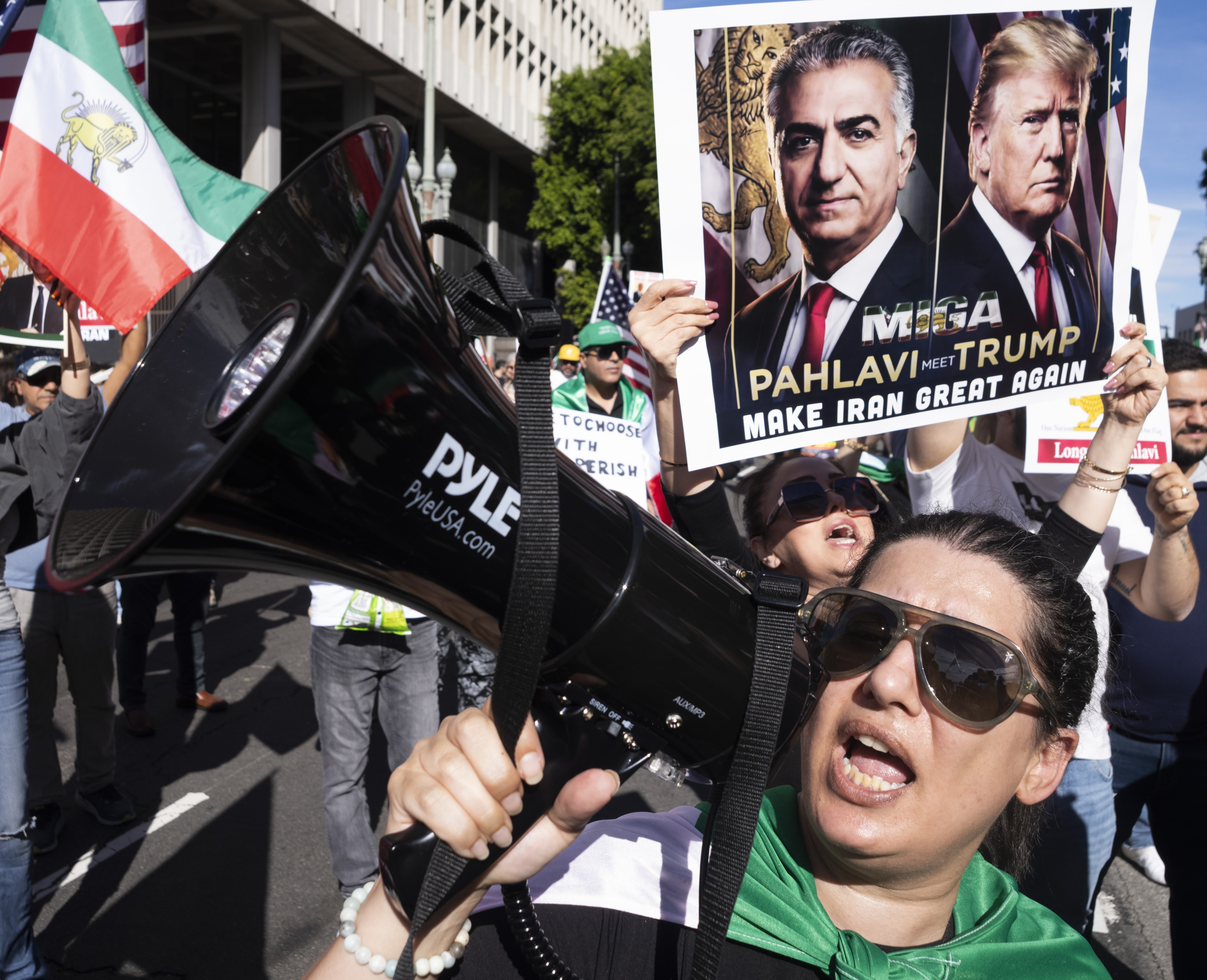 Demonstrators protest the Iranian government’s crackdown on recent demonstrations on January 18, 2026.