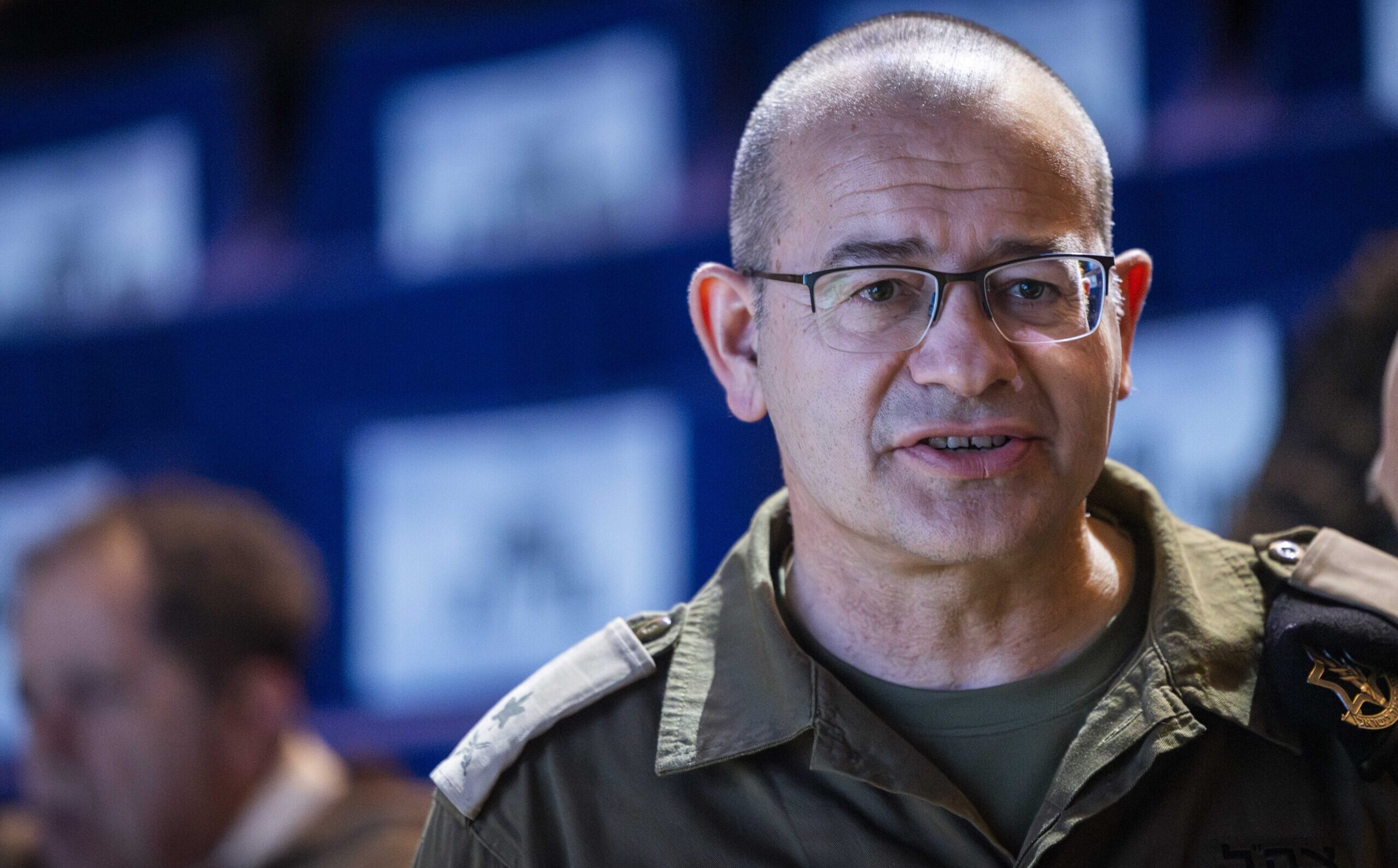 Incoming Mossad director Maj. Gen. Roman Gofman attends a Hanukkah candle-lighting ceremony in Jerusalem.