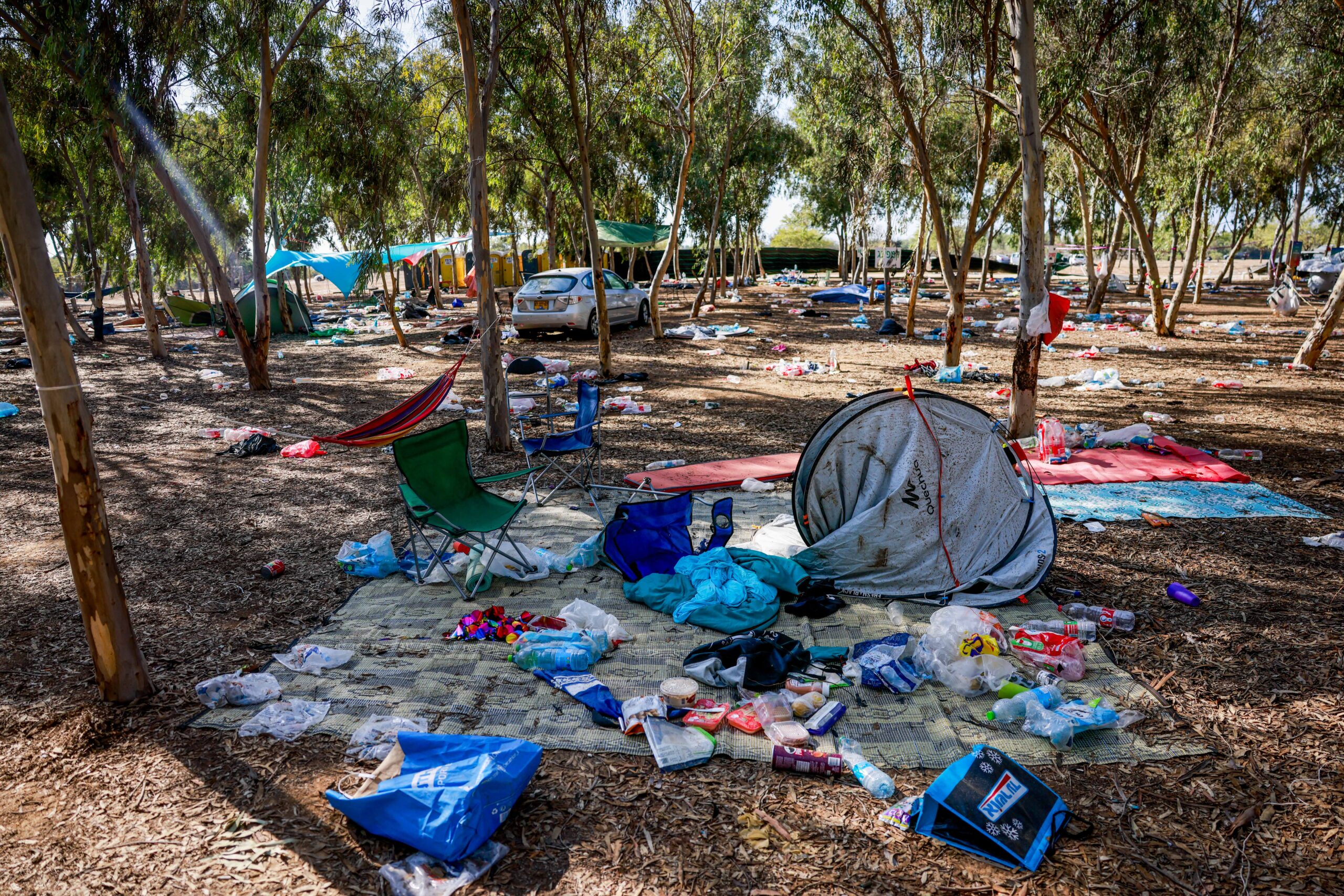The Nova party area after the October 7 Hamas massacre.