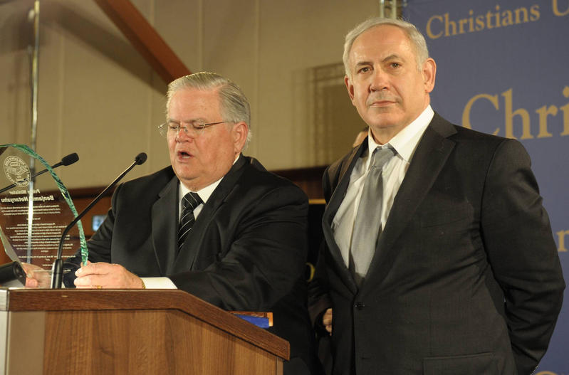 Pastor John Hagee and Prime Minister Benjamin Netanyahu at Jerusalem conference for Christians