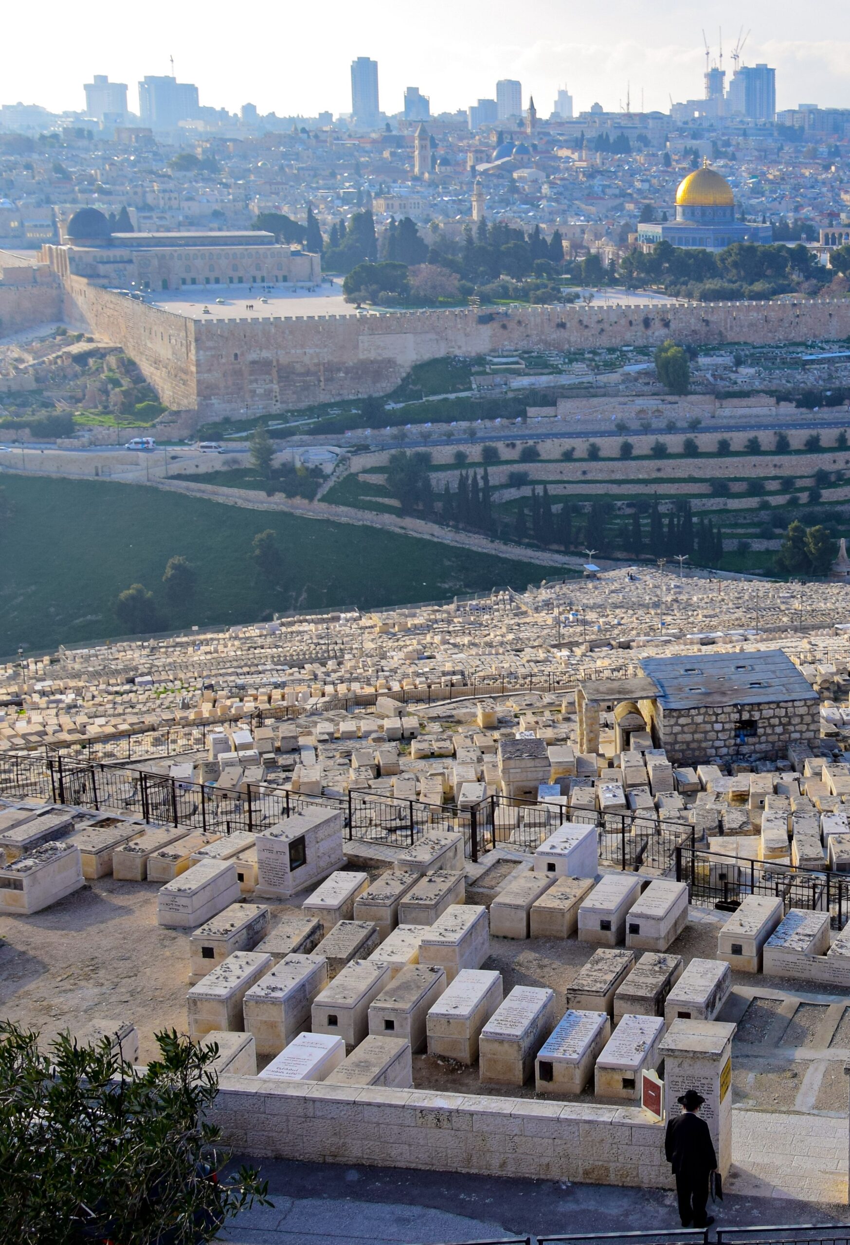 View from Mount of Olives to the Temple Mount, Old City, Jerusalem