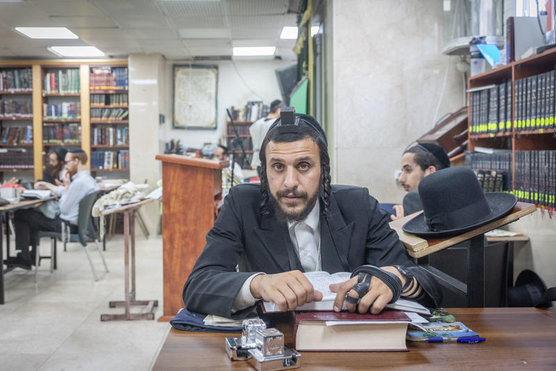 Barak Nixon, observant Jew, sits in yeshiva in Jerusalem
