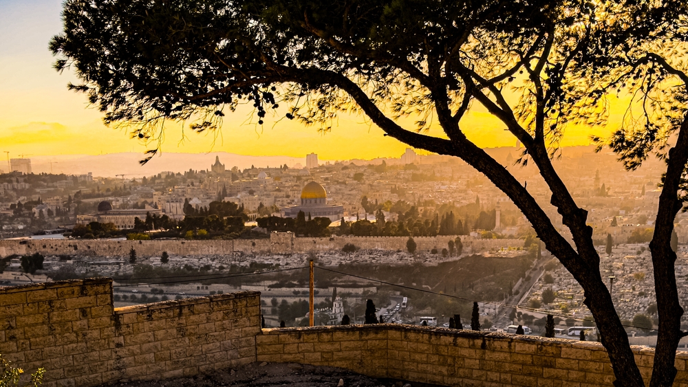 Sunset over the Old City, Jerusalem from Mount of Olives