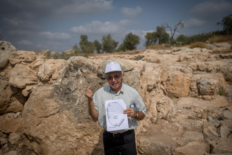 professor yossi garfinkel at archaeological site