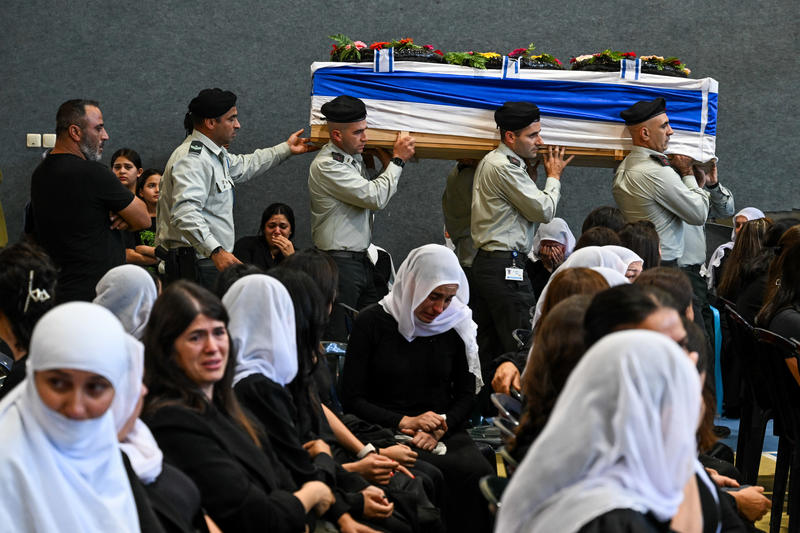Funeral of Lt. Col. Salman Habaka at his Druze village, 2023