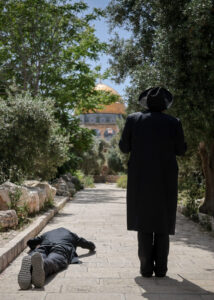 Orthodox Jews pray on the Temple Mount in Jerusalem’s Old City.