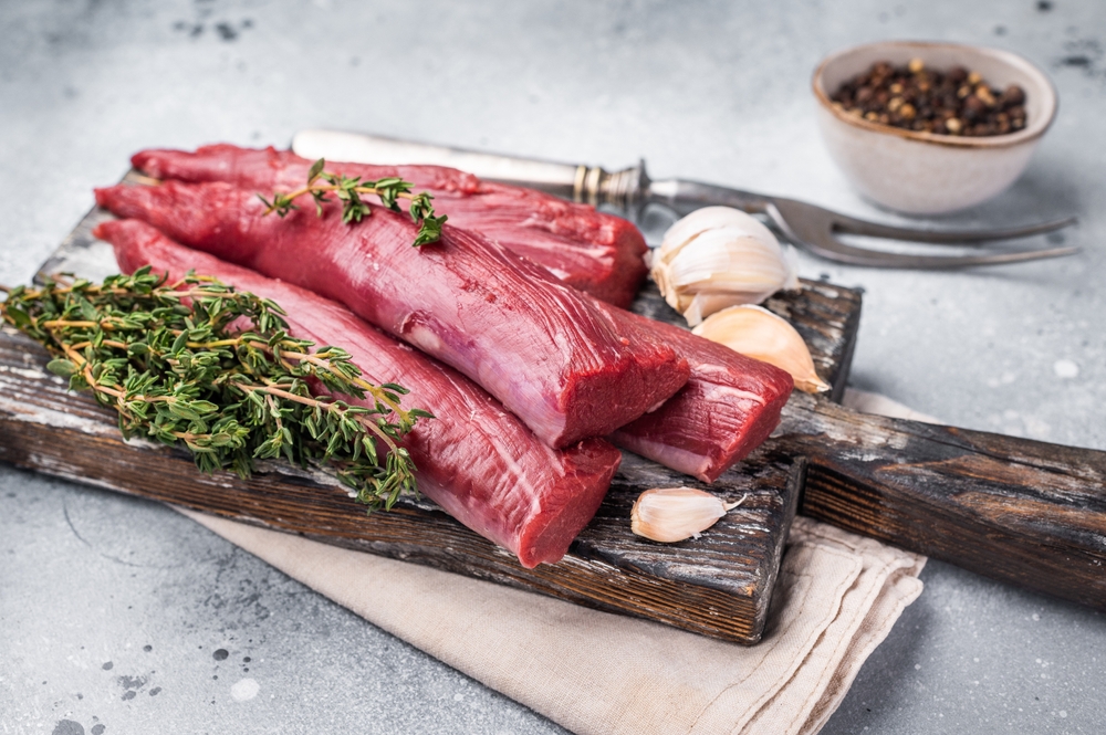 Raw lamb tenderloin