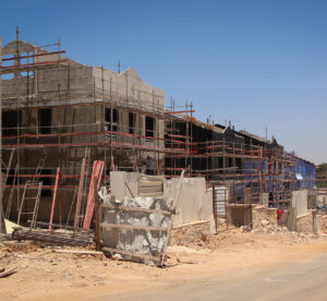 Construction work in the Jewish community of Kfar Etzion in Judea and Samaria.