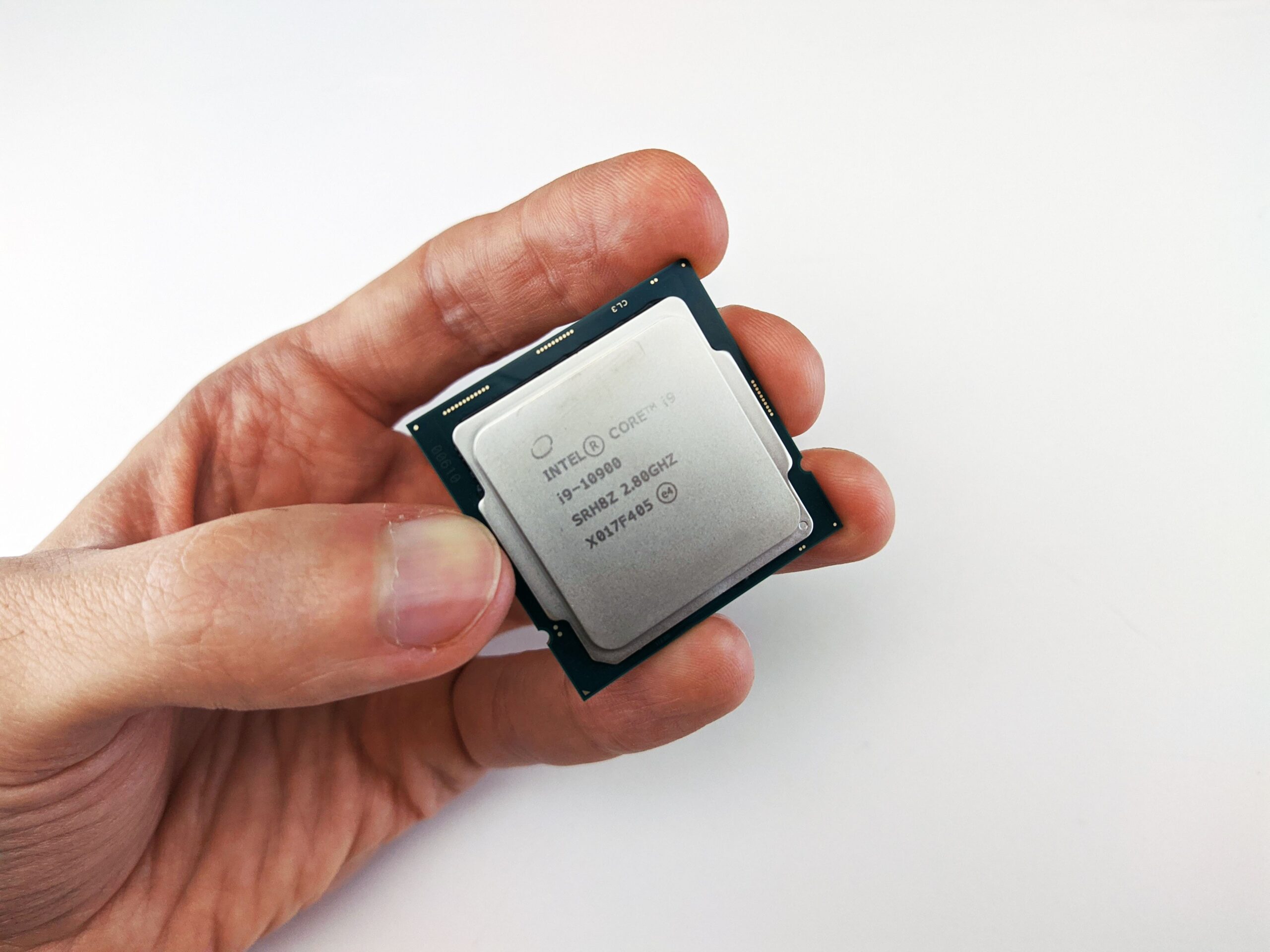 Hand holding Intel Core microprocessor (Israeli innovation)