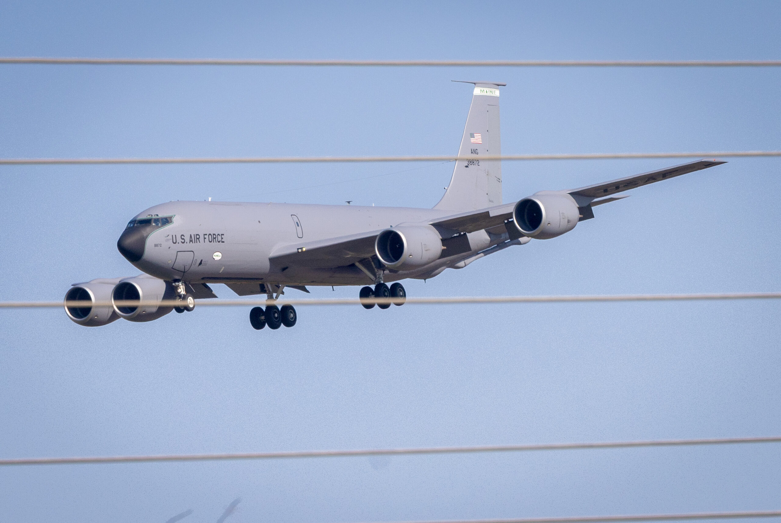 A U.S. Air Force aid aircraft lands at Ben Gurion Airport in Israel.