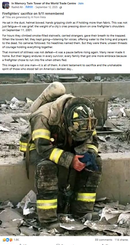 9/11 firefighter sits down in grief at base of ground zero