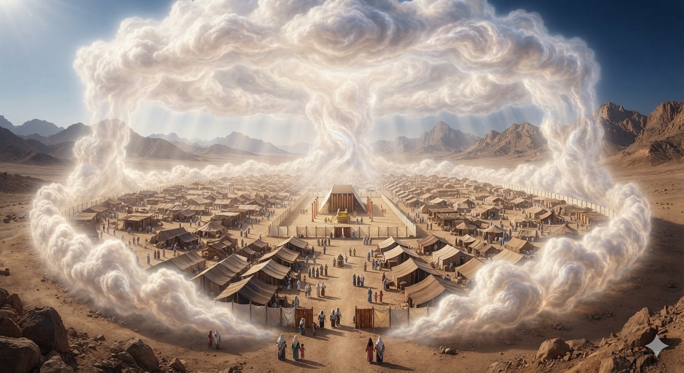 jewish encampment surrounded by the clouds of glory