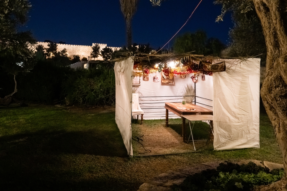 sukkah at night