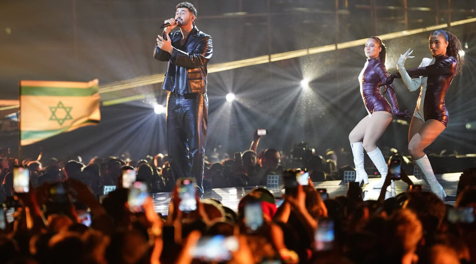 Noam Bettan performs for Israel on the Eurovision stage during the Grand Final in Vienna.