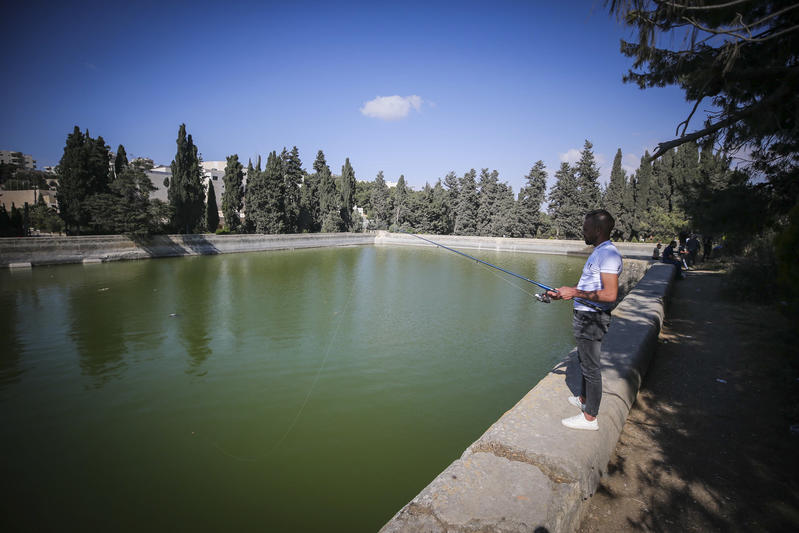 locals enjoying Solomon's pools