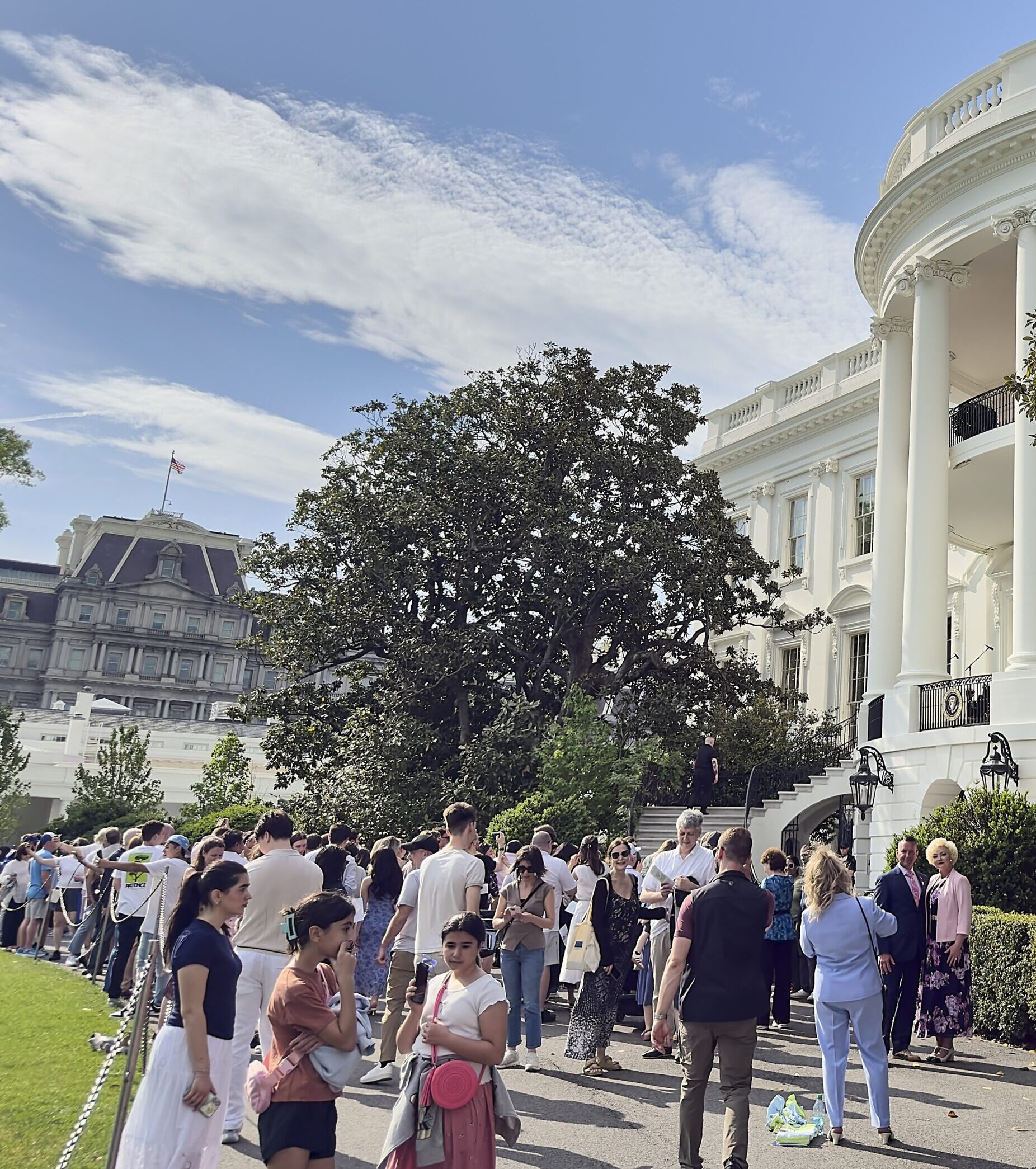Crowd gathered on the White House South Lawn