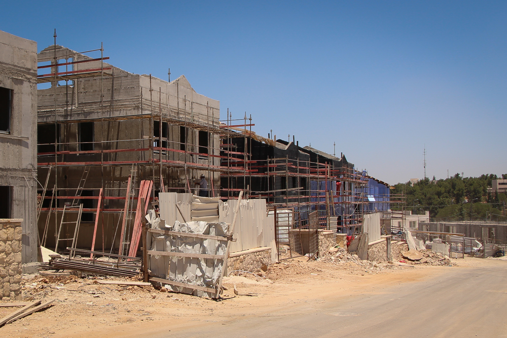 Construction work in the Jewish community of Kfar Etzion in Judea and Samaria.