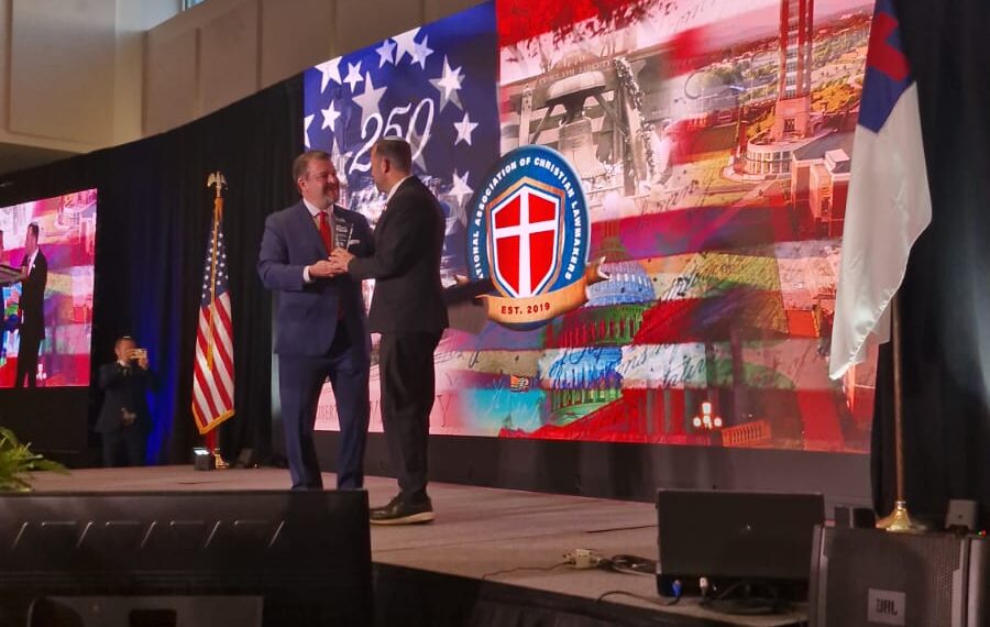 Jason Rapert and Yossi Dagan at the 2026 NACL National Party Conference in Lynchburg, Virginia,